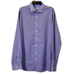 Men’s Purple | White Plaid Shirt Size17(36-37)